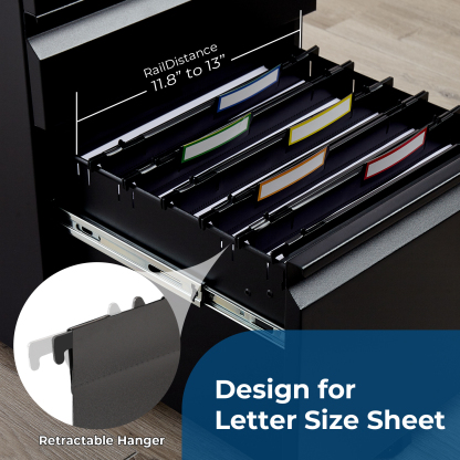 Y YOMA Plastic Extra Capacity Hanging File Folder, Letter Size, 4” Expansion, 6 Pack Black Reinforced Expanding Hanging Folders with Tabs, Heavy Duty Waterproof Accordion for Bulky Files