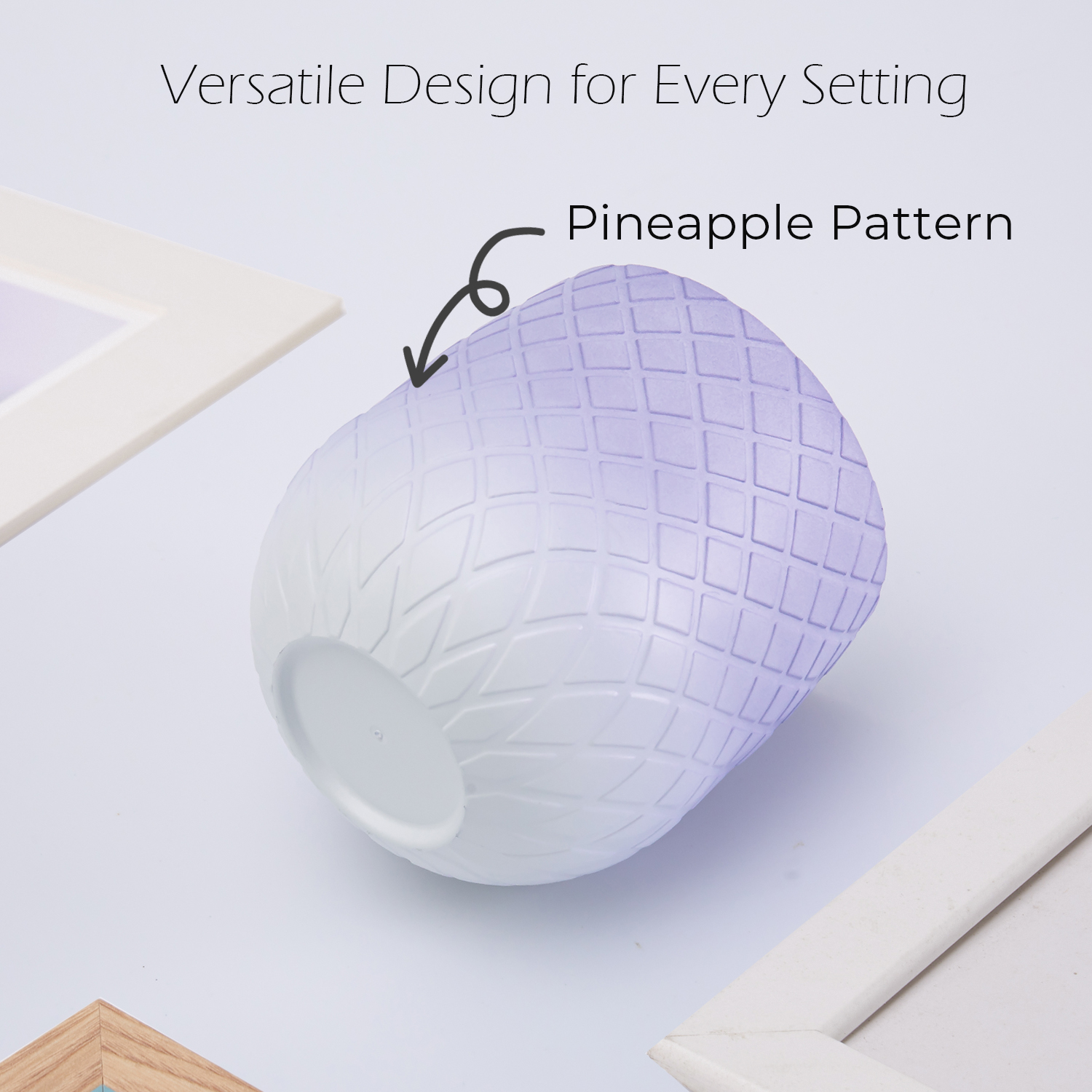 Y YOMA 1 Pack Pen Holder for Desk Cute Plastic Pencil Cup Pen Container Square Organizer Modern Aesthetic Design Desktop Storage Solution for Pens, Pencils, Marker, Makeup Brush,  Gradient Purple