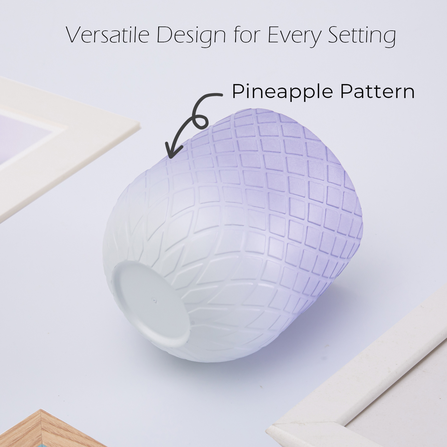 Y YOMA 1 Pack Pen Holder for Desk Cute Plastic Pencil Cup Pen Container Square Organizer Modern Aesthetic Design Desktop Storage Solution for Pens, Pencils, Marker, Makeup Brush,  Gradient Purple