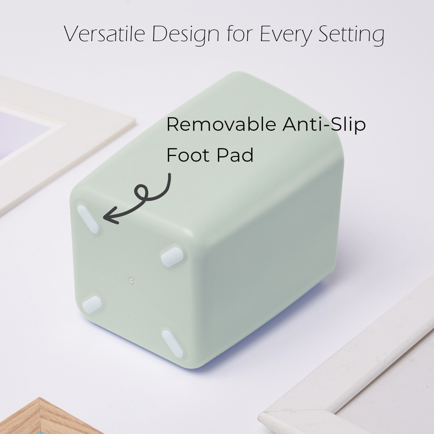 Y YOMA 1 Pack Pen Holder for Desk Cute Plastic Pencil Cup Pen Container Square Organizer Modern Aesthetic Design Desktop Storage Solution for Pens, Pencils, Marker, Makeup Brush, Morandi Green