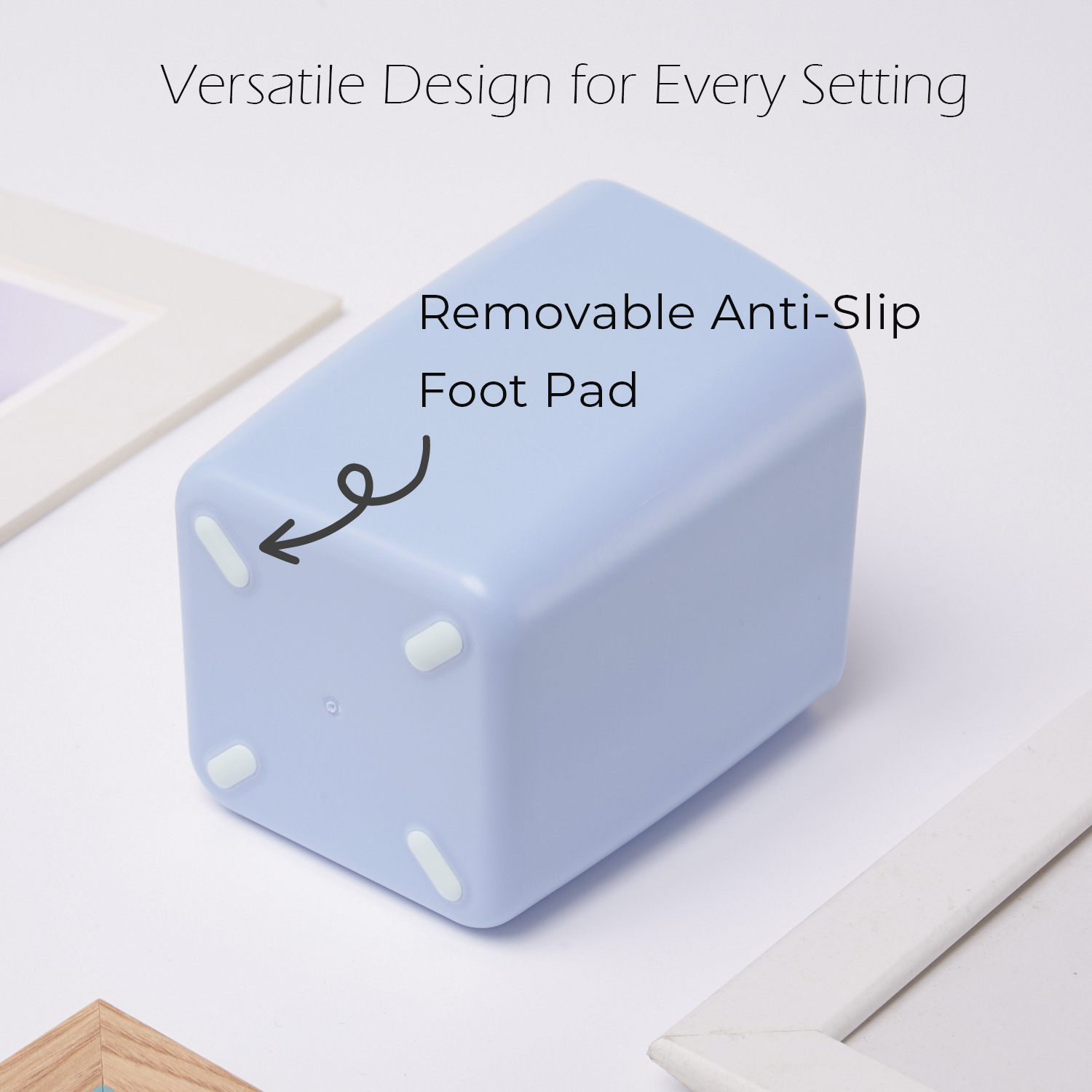 Y YOMA 1 Pack Pen Holder for Desk Cute Plastic Pencil Cup Pen Container Square Organizer Modern Aesthetic Design Desktop Storage Solution for Pens, Pencils, Marker, Makeup Brush,  Morandi Blue