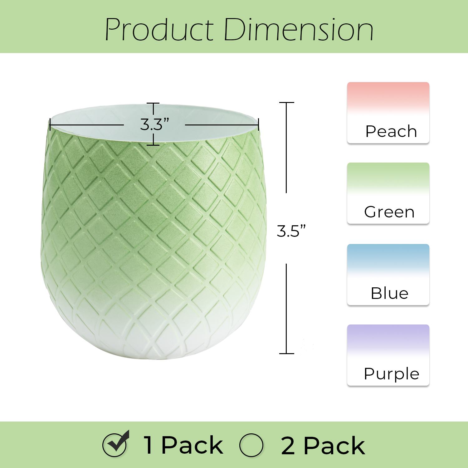 Y YOMA 1 Pack Pen Holder for Desk Cute Plastic Pencil Cup Pen Container Square Organizer Modern Aesthetic Design Desktop Storage Solution for Pens, Pencils, Marker, Makeup Brush, Gradient Green