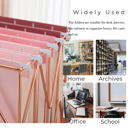 Y YOMA 6 Pack Gradient Hanging File Folders Letter Size Decorative Hanging Folder Pretty File Folder Organizer for Filing Cabinet Office Home with 1/5-Cut Adjustable Tabs, Cute Pink