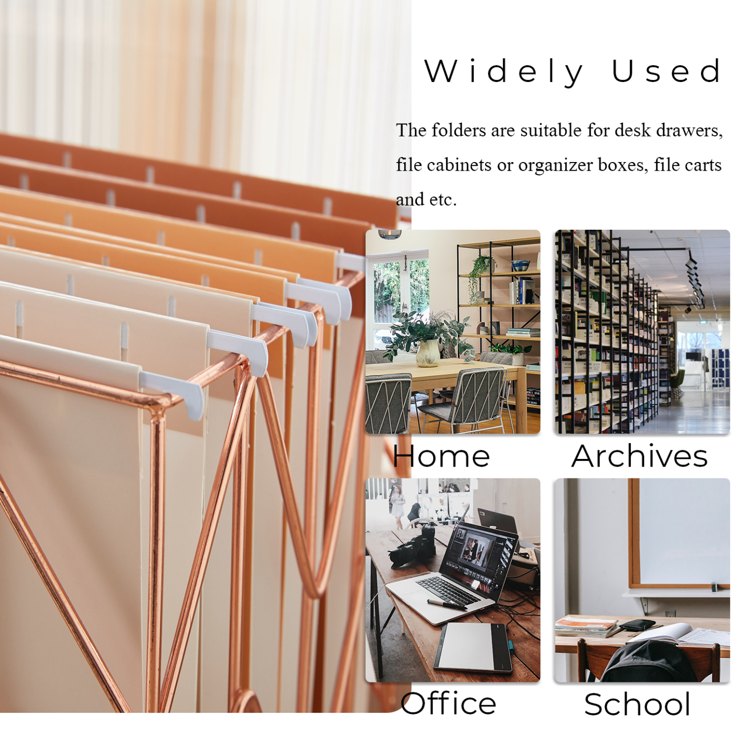 Y YOMA 6 Pack Gradient Hanging File Folders Letter Size Decorative Hanging Folder Pretty File Folder Organizer for Filing Cabinet Office Home with 1/5-Cut Adjustable Tabs, Sunny Orange