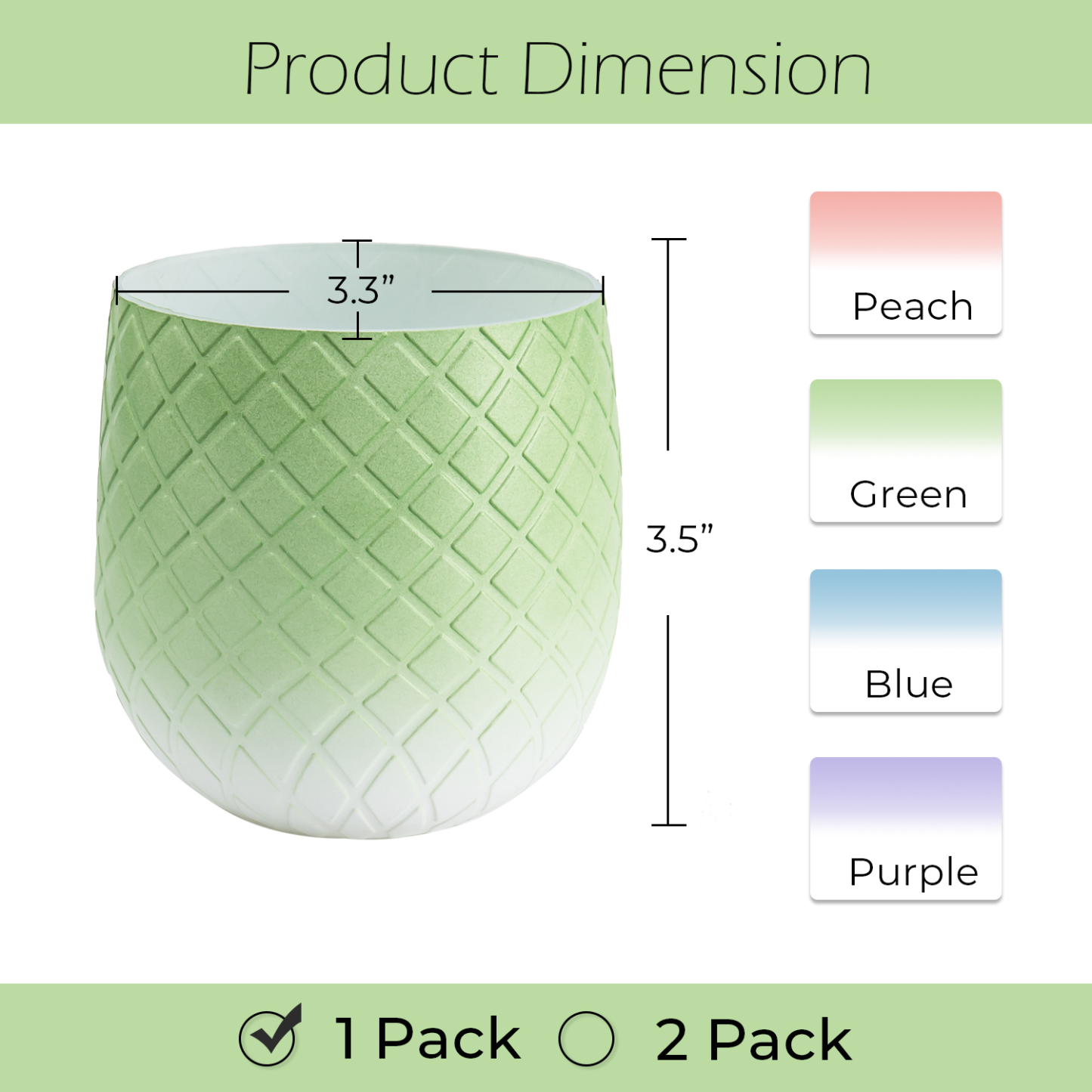 Y YOMA 1 Pack Pen Holder for Desk Cute Plastic Pencil Cup Pen Container Square Organizer Modern Aesthetic Design Desktop Storage Solution for Pens, Pencils, Marker, Makeup Brush, Gradient Green