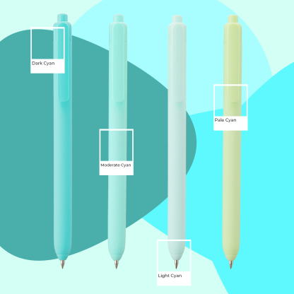 Y YOMA 4 Pcs Fine Point 0.5mm Gel Pen Black Ink Retractable Ballpoint Pen Smooth Writing Quick Dry Gel Pens Cute Aesthetic Pen Pastel Refillable Pen for School Home Office Supplies, Teal Blue