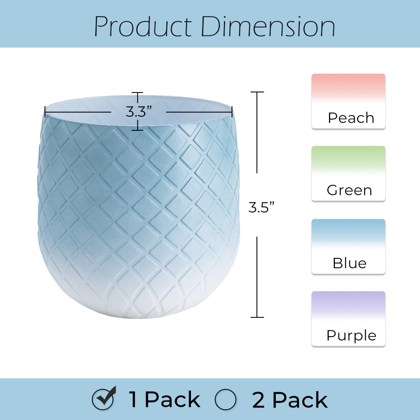 Y YOMA 1 Pack Pen Holder for Desk Cute Plastic Pencil Cup Pen Container Square Organizer Modern Aesthetic Design Desktop Storage Solution for Pens, Pencils, Marker, Makeup Brush, Gradient Blue