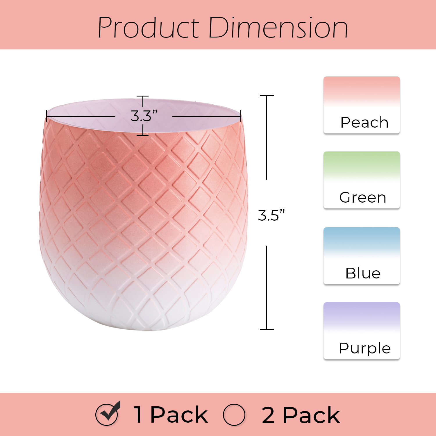 Y YOMA 1 Pack Pen Holder for Desk Cute Plastic Pencil Cup Pen Container Square Organizer Modern Aesthetic Design Desktop Storage Solution for Pens, Pencils, Marker, Makeup Brush, Gradient Peach