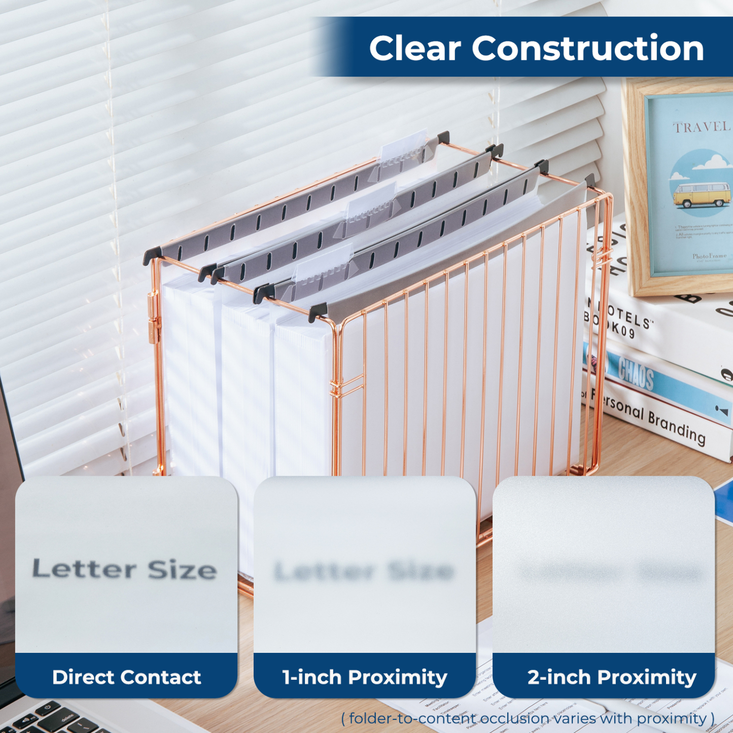 Y YOMA Plastic Extra Capacity Hanging File Folder, Letter Size, 2” Expansion, 6 Pack Clear Reinforced Expanding Hanging Folders with Tabs, Heavy Duty Waterproof Accordion for Bulky Files