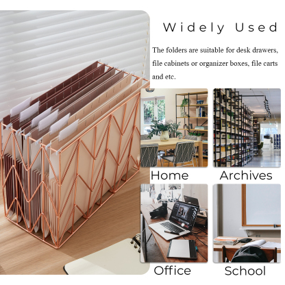 Y YOMA 6 Pack Extra Capacity Hanging File Folders Letter Size Accordion Decorative File Folder Cute Colored Hanging Folder Organizer for Office Home with 1/5-Cut Adjustable Tabs, Mocha Color