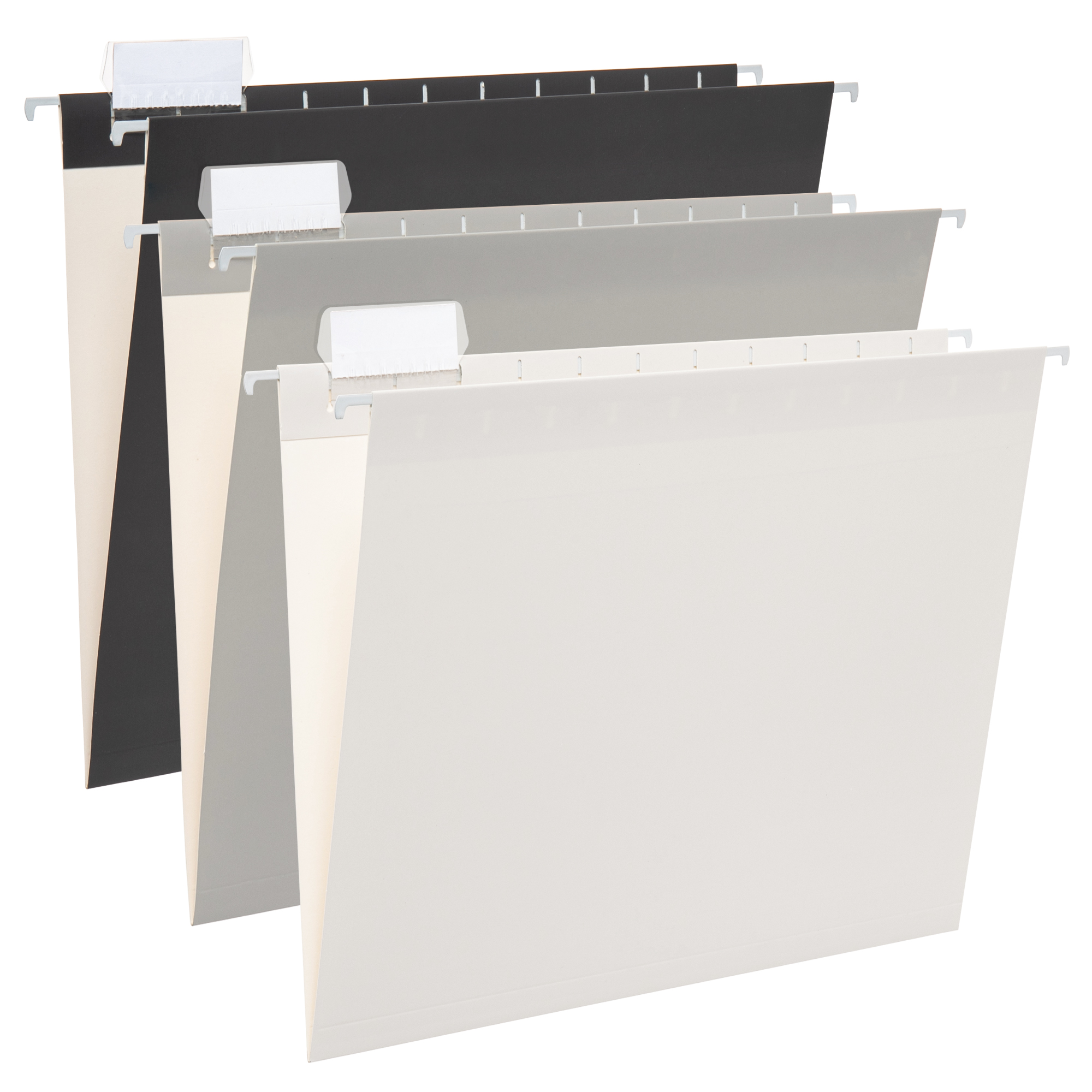 Y YOMA 6 Pack Gradient Hanging File Folders Letter Size Decorative Hanging Folder Pretty File Folder Organizer for Filing Cabinet Office Home with 1/5-Cut Adjustable Tabs, Ash Grey