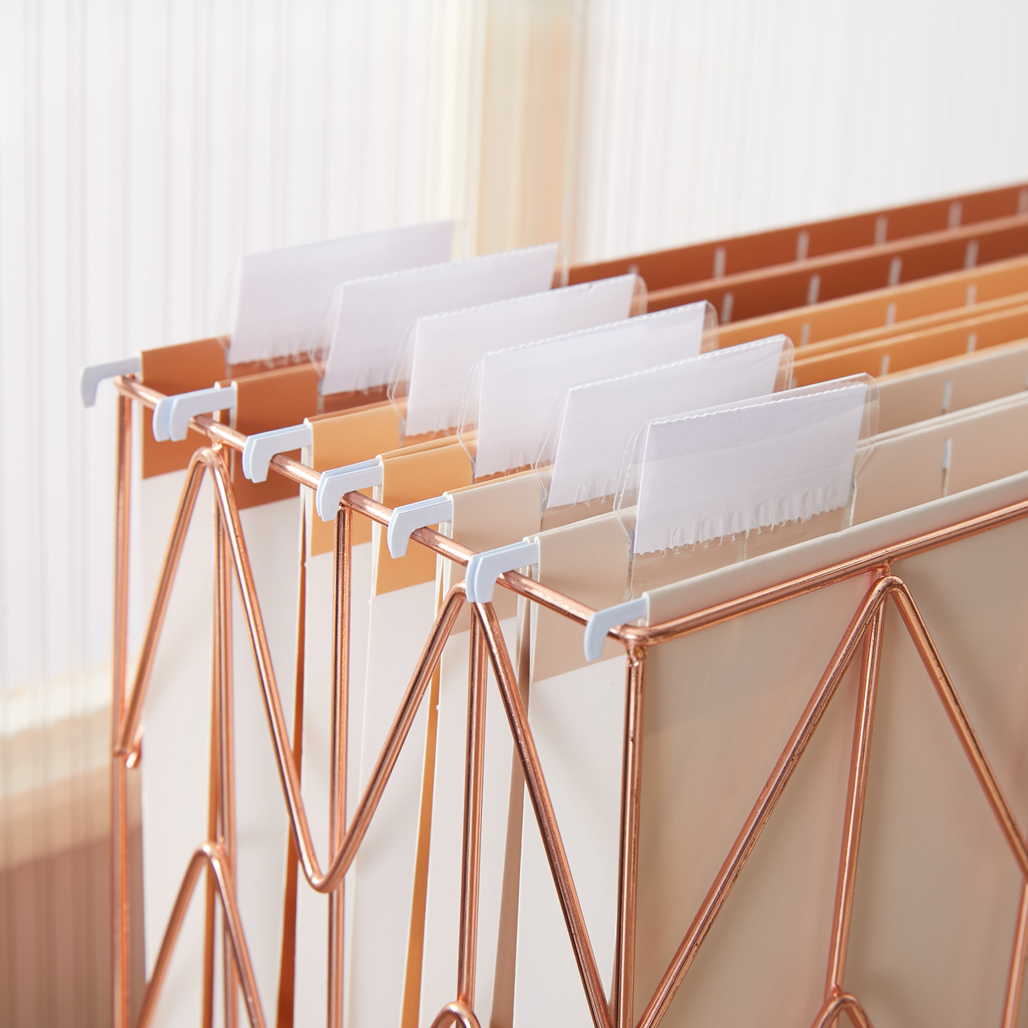 Y YOMA 6 Pack Gradient Hanging File Folders Letter Size Decorative Hanging Folder Pretty File Folder Organizer for Filing Cabinet Office Home with 1/5-Cut Adjustable Tabs, Sunny Orange