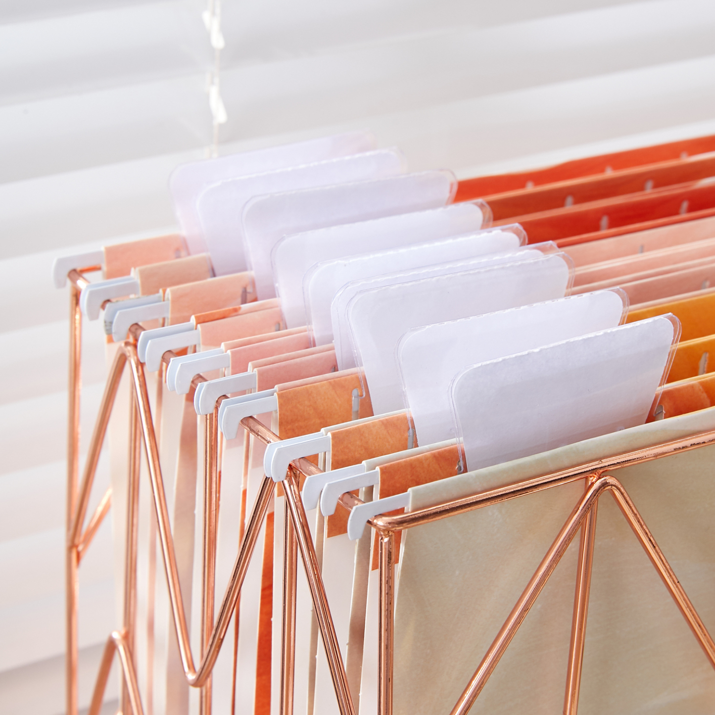 Y YOMA 9 Pack Decorative Hanging File Folders Letter Size Marble Cute Hanging Folder Pretty File Folder Organizer for Filing Cabinet Office Home with 1/5-Cut Adjustable Tabs, 3 Orange Marble