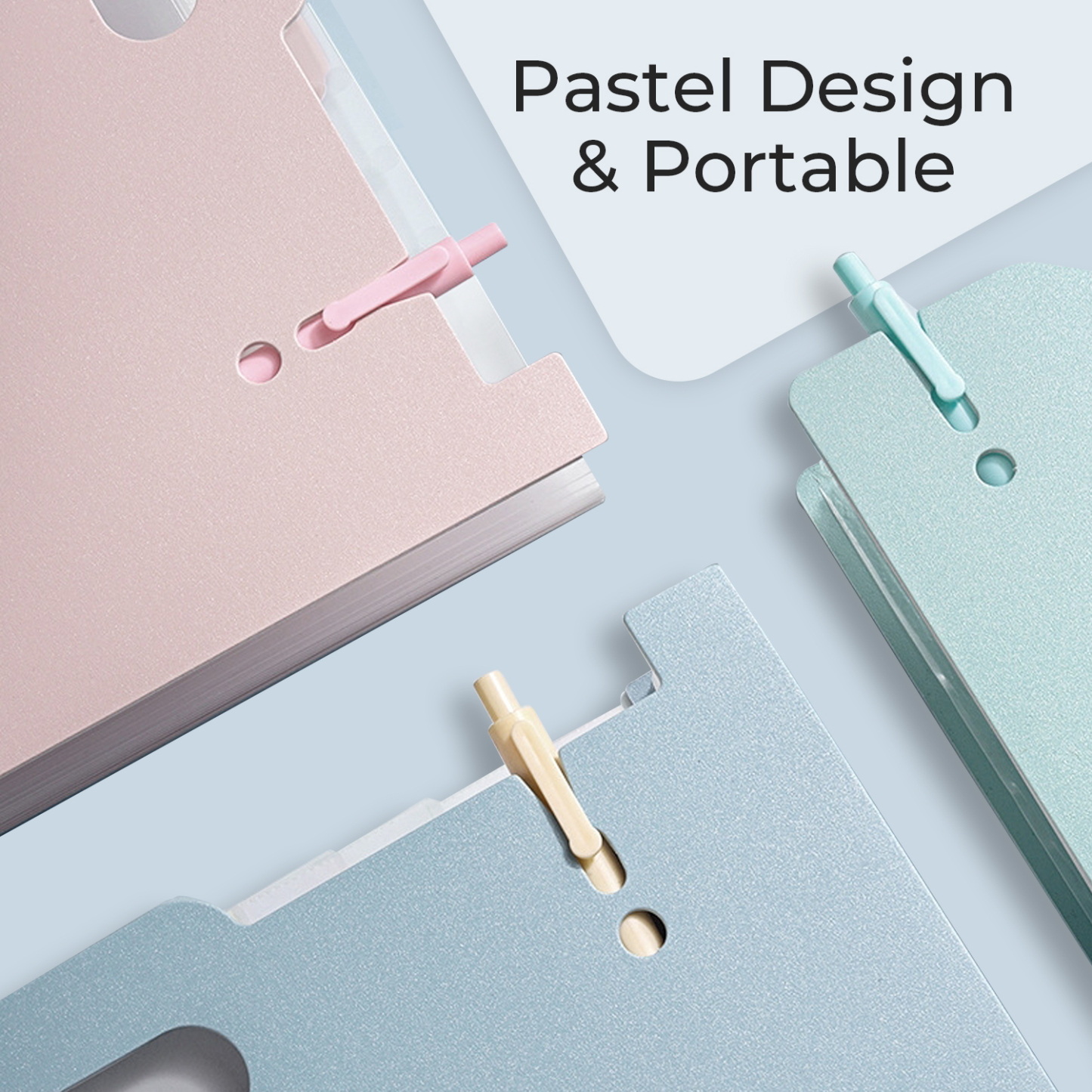 Y YOMA 2 Pack Accordion File Organizer with Handle 12 Pockets Expanding File Folder with Removable Tabs for A4 Letter Size Paper Plastic Filing Organizer Document Bill Receipt Holder, Mint Green