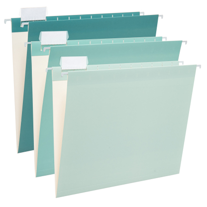 Y YOMA 6 Pack Gradient Hanging File Folders Letter Size Decorative Hanging Folder Pretty File Folder Organizer for Filing Cabinet Office Home with 1/5-Cut Adjustable Tabs, Coco Mocha