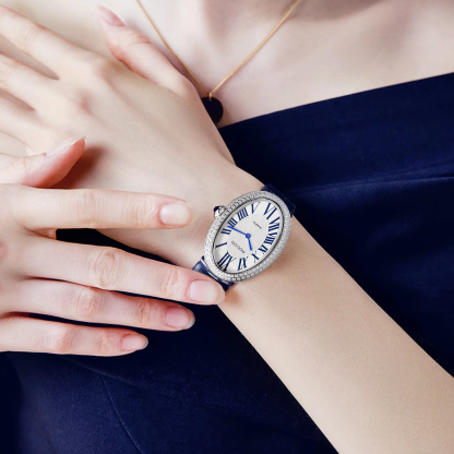 ROCOSJEWE Leather Watch for Women Elegant Luxury Brand Ladies Oval Quartz Watch Fashion Best Selling Drop Shipping Dress Watch