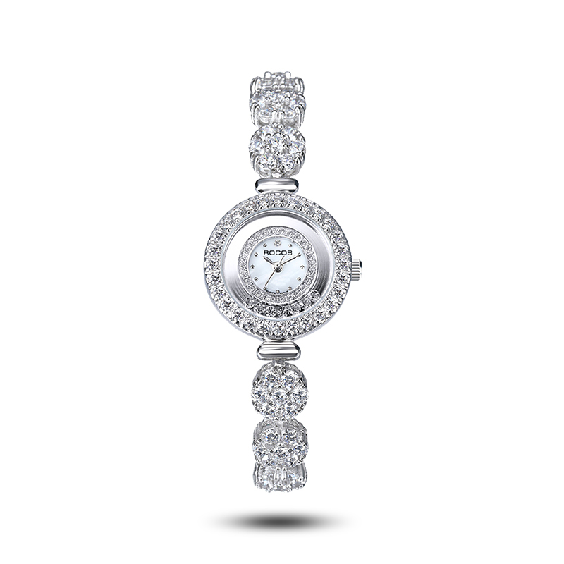 ROCOSJEWE Women's Watch Diamond Waterproof Ladies Watch Fashionable Shell Dial Wristwatch S2024