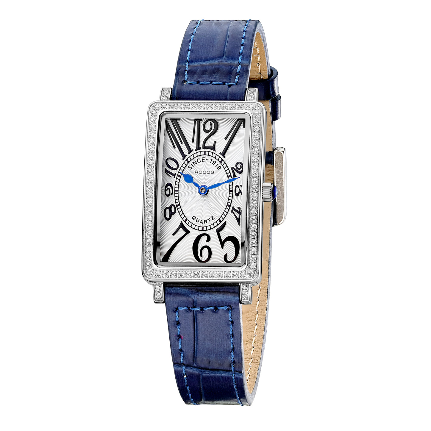 ROCWomen Ultra-thin Watches Rectangular Bezel Blue Two-pointer Quartz