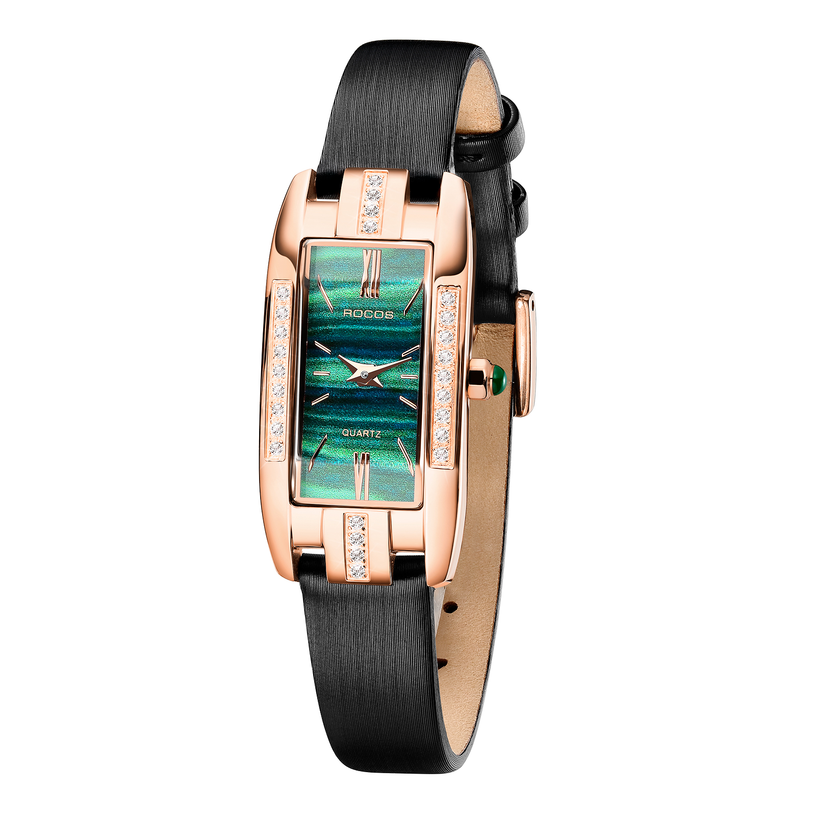 ROCOSJEWE Women's Wristwatch Quartz Square Watch with Red Dial Beautiful Jewelry Mini Analog Ladies Watch R0209