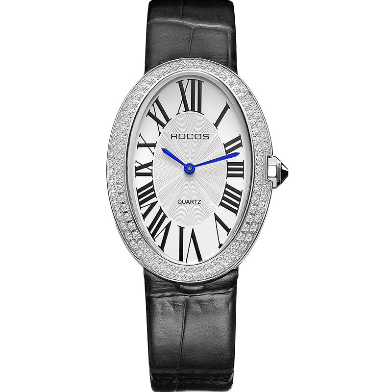ROCOSJEWE Leather Watch for Women Elegant Luxury Brand Ladies Oval Quartz Watch Fashion Best Selling Drop Shipping Dress Watch