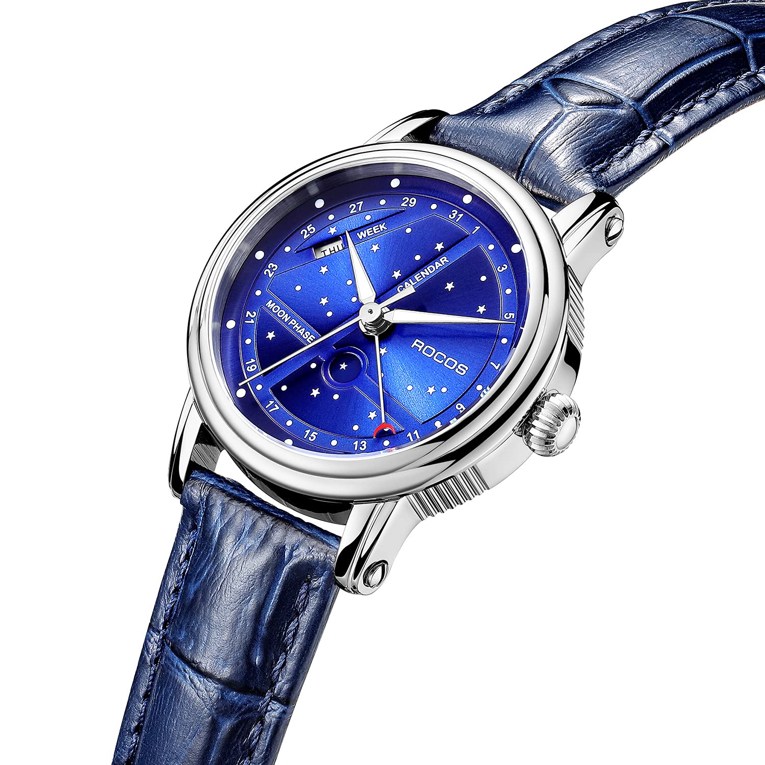 ROCOSJEWE Women's Quartz Watches Luxury Night Sky Watch Waterproof Sport Date Luminescence Sapphire WristWatch R0108