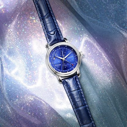 ROCOSJEWE Women's Quartz Watches Luxury Night Sky Watch Waterproof Sport Date Luminescence Sapphire WristWatch R0108