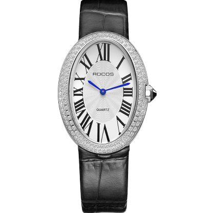 ROCOSJEWE Leather Watch for Women Elegant Luxury Brand Ladies Oval Quartz Watch Fashion Best Selling Drop Shipping Dress Watch