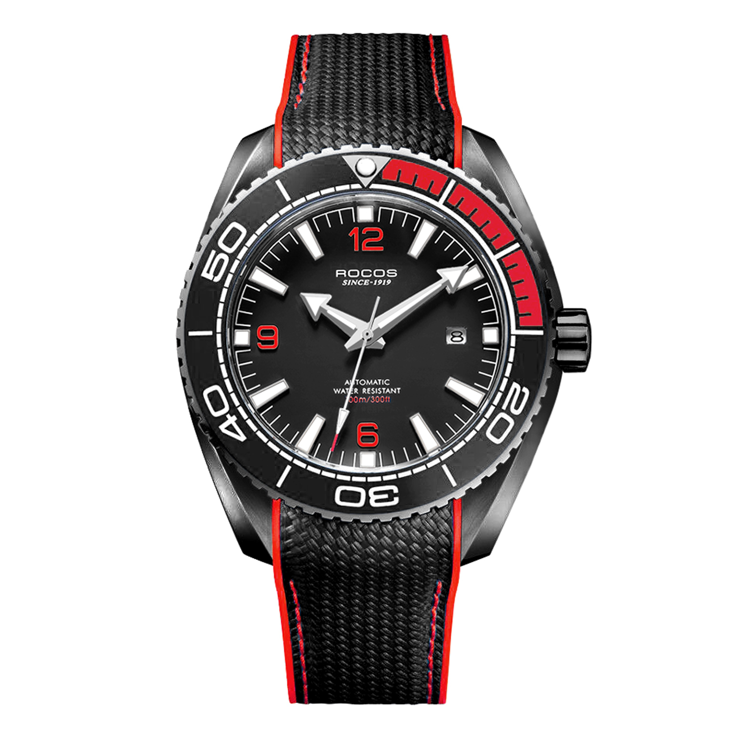 Men's Automatic Mechanical Watch Synthetic Sapphires 10 ATM Waterproof Multifunctional Analog Chronograph Diving Watches for Men R0146