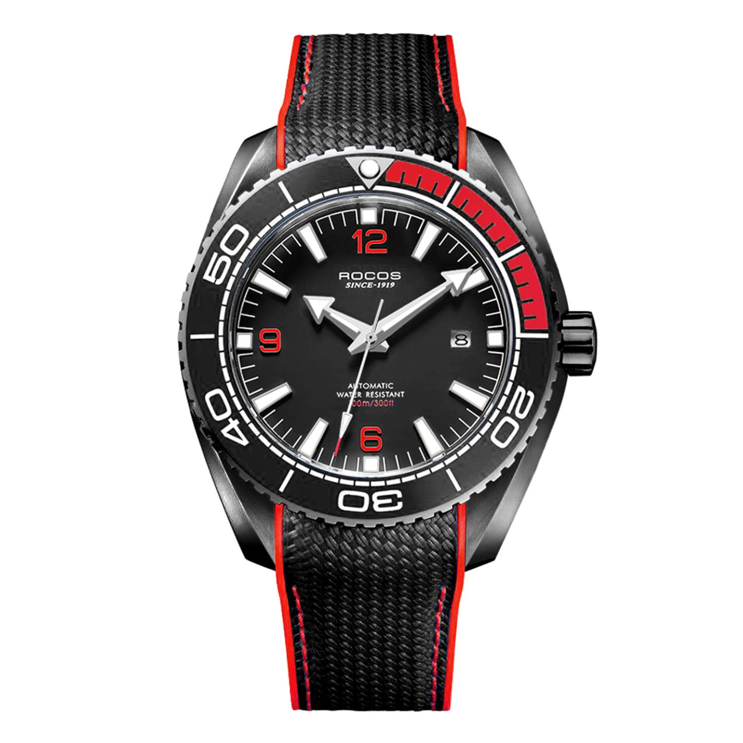 Men's Automatic Mechanical Watch Synthetic Sapphires 10 ATM Waterproof Multifunctional Analog Chronograph Diving Watches for Men R0146