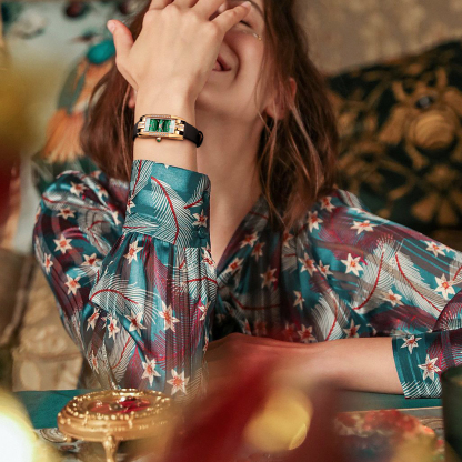 ROCOSJEWE Women's Wristwatch Quartz Square Watch with Red Dial Beautiful Jewelry Mini Analog Ladies Watch R0209