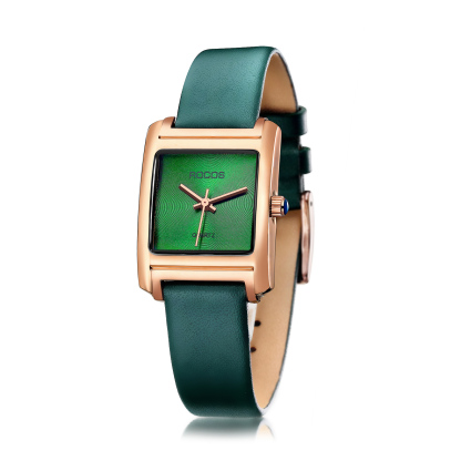 ROCOSJEWE Women's Wrist Watch Japanese Quartz Ultra-Thin Dress Square Watch with Emerald Green Dial Ladies Luxury Classic Elegant R0219
