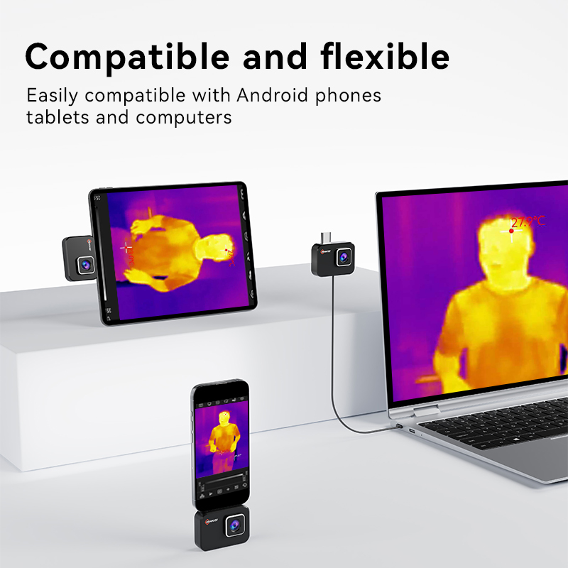 USB Infrared Thermal Imager Mobile Phone 256*192 Pixels Type-C With Adapter Support Android Smartphone Thermal Camera