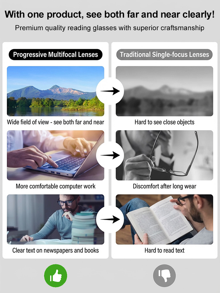 Photosensitive color-changing ultra-light frameless reading glasses