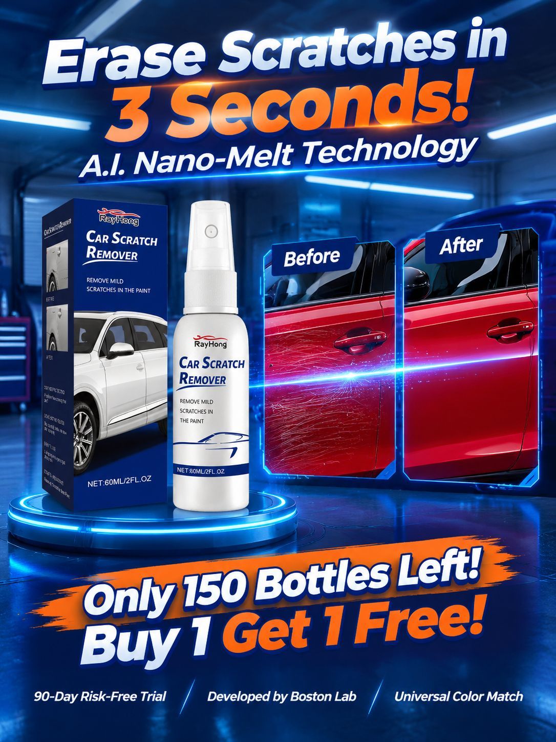 🚗Instantly erases scratches in 3 seconds and restores your car's showroom shine for 10 years! ⭐⭐⭐⭐⭐ 4.9/5 Average Rating (Based on 12,500+ Verified Reviews)