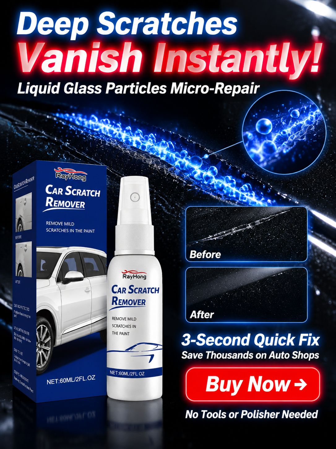 🚗Instantly erases scratches in 3 seconds and restores your car's showroom shine for 10 years! ⭐⭐⭐⭐⭐ 4.9/5 Average Rating (Based on 12,500+ Verified Reviews)