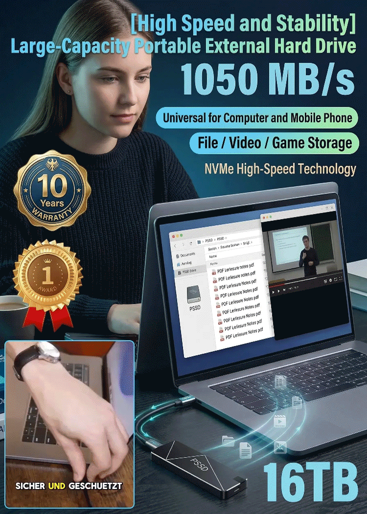 [High speed & stable] large capacity portable mini hard drive