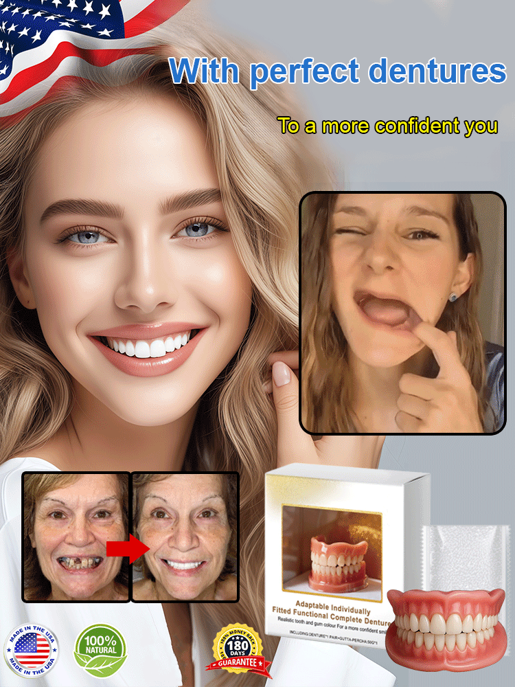 Denture upper and lower teeth set