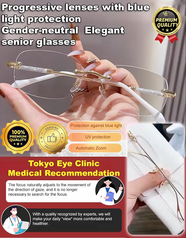 Anti-blue light auto-zoom reading glasses