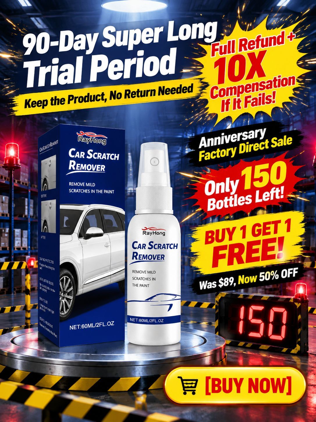 🚗Instantly erases scratches in 3 seconds and restores your car's showroom shine for 10 years! ⭐⭐⭐⭐⭐ 4.9/5 Average Rating (Based on 12,500+ Verified Reviews)