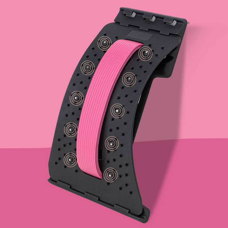 Lumbar stretching and traction massager