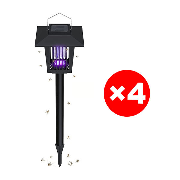Square solar-powered mosquito-killing and lighting dual-purpose lawn lamp