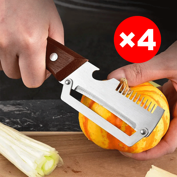 Multifunctional Peeler for Onion Strips, Stainless Steel Peeler, Scallion Scraper, Kitchen Fruit Pee