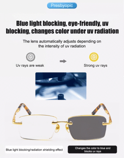 Automatic Zoom Natural Crystal Reading Glasses for Eye Protection