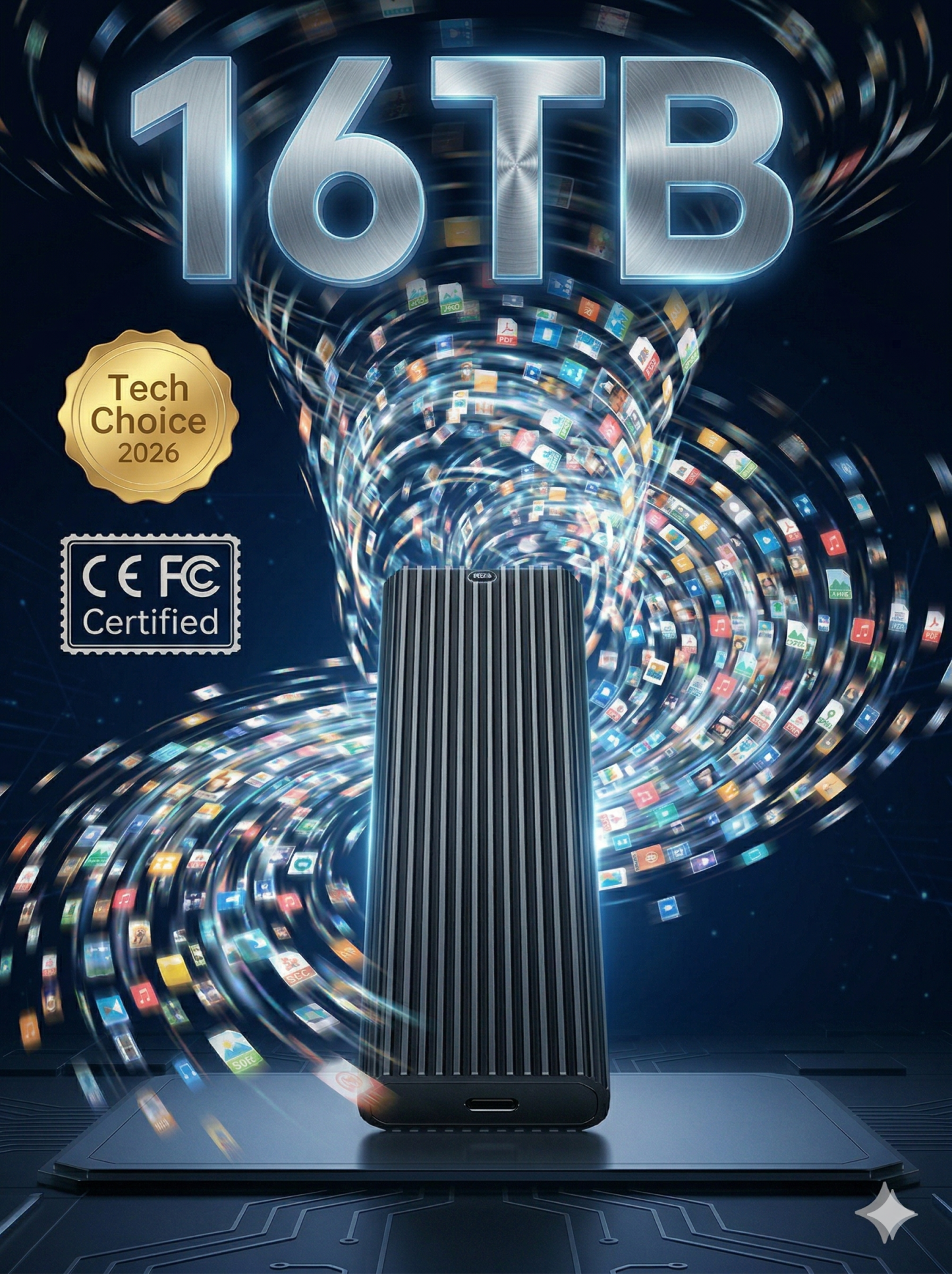 16TB Type-C Portable SSD: Universal for All Devices, 1GB/s Read Speed, Stable Storage Without Lag