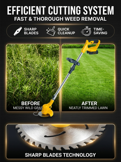 [3-Hour Battery Life] Electric Lawn Mower