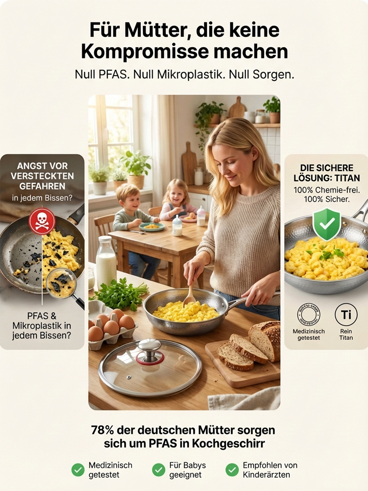 Medical Grade Pure Titanium Non-Coating Non-Stick Pan for Lifetime Use