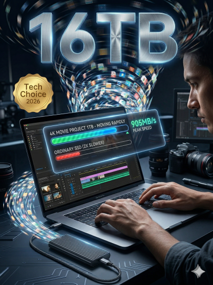 16TB Type-C Portable SSD: Universal for All Devices, 1GB/s Read Speed, Stable Storage Without Lag