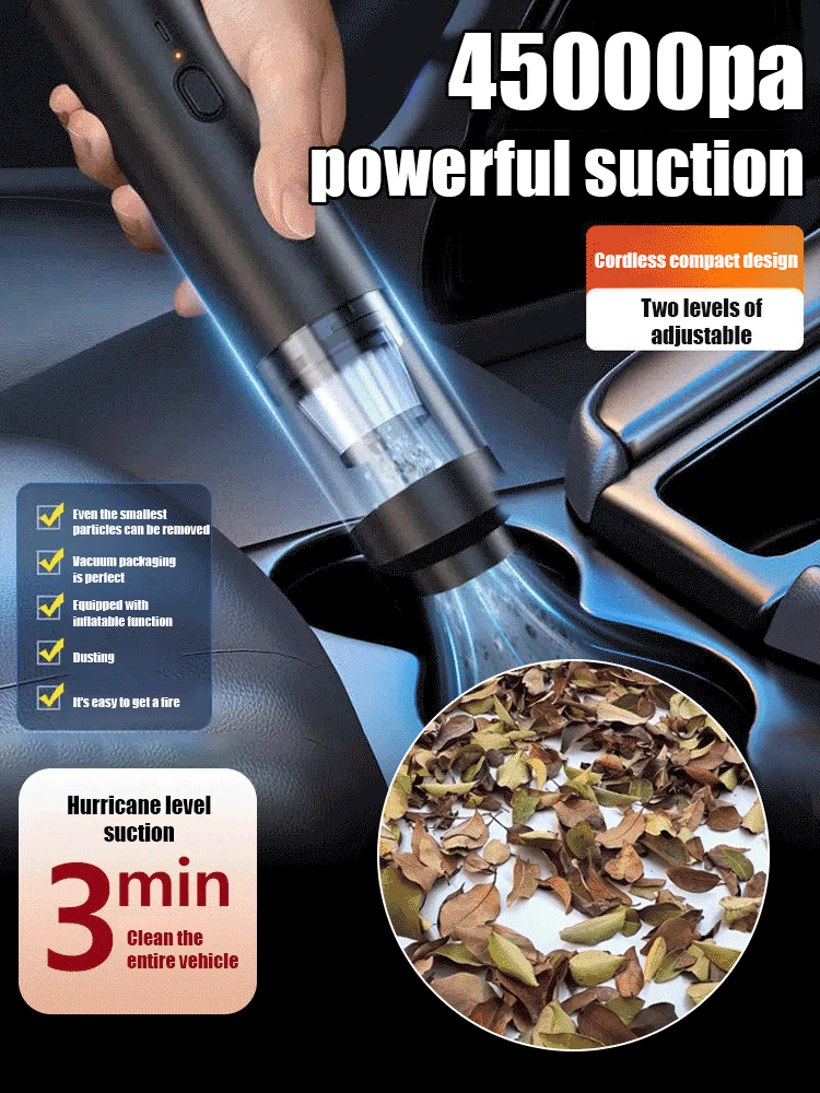 Wireless onboard mini vacuum cleaner [can suck and blow]