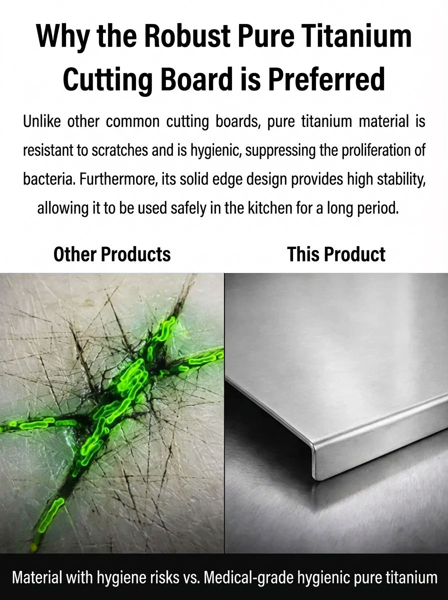 [Boost Efficiency] 4-in-1 Pure Titanium Cutting Board