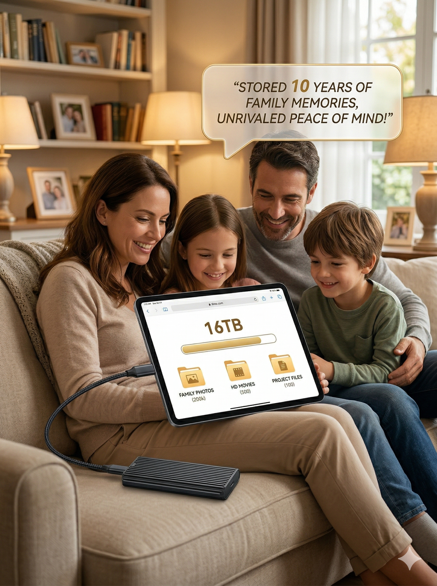 16TB Type-C Portable SSD: Universal for All Devices, 1GB/s Read Speed, Stable Storage Without Lag